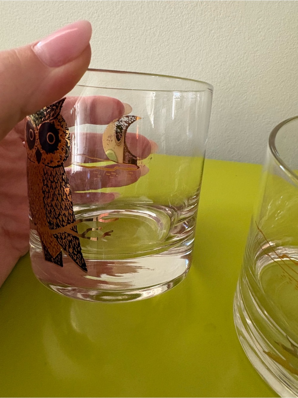 Vintage Couroc Owl Low Ball Glass - Picture 3 of 10